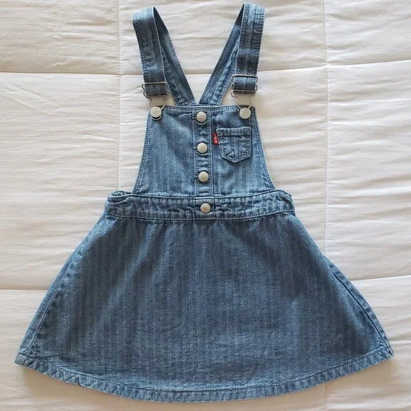 Levi s Dresses Euc Levis Girls 0 Cotton Blue Striped Denim